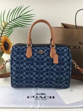 Coach Rowan Large Satchel Bag In Signature Denim Canvas CY699 NWT original Pack
